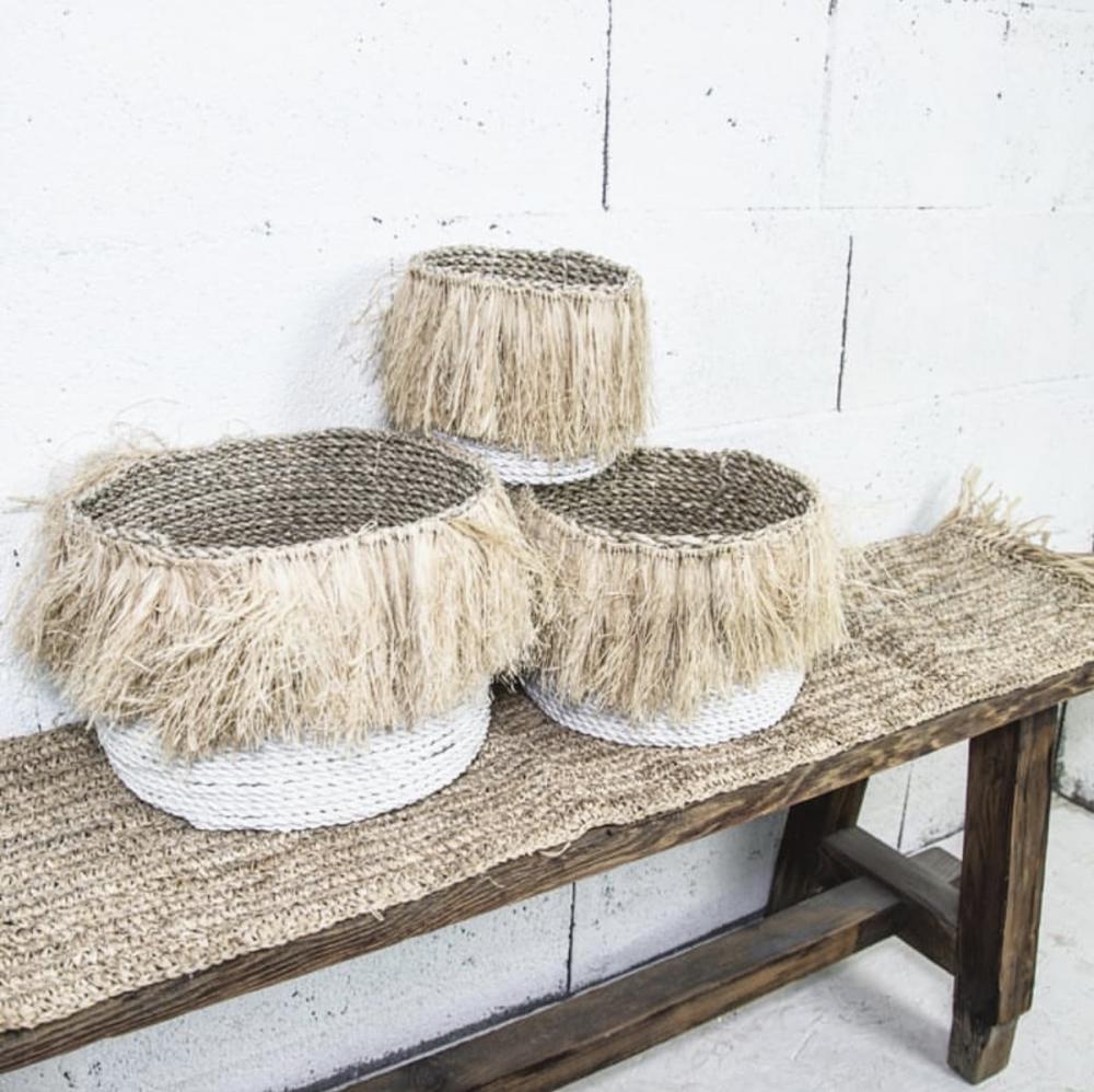 úložné koše, prírodné úložné koše, veľké úložné koše,koše so strapcami, boho štýl koše, bohémske koše so strapcami, bohémsky doplnok do bytu 