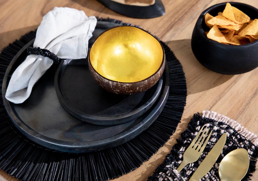 prestieranie na stôl, okrúhle prestieranie na stôl, čierne prestieranie na stôl, čierne okrúhle prestieranie na stôl, boho prestieranie na stôl, doplnky do kuchyne, doplnky na stolovanie, boho stolovanie