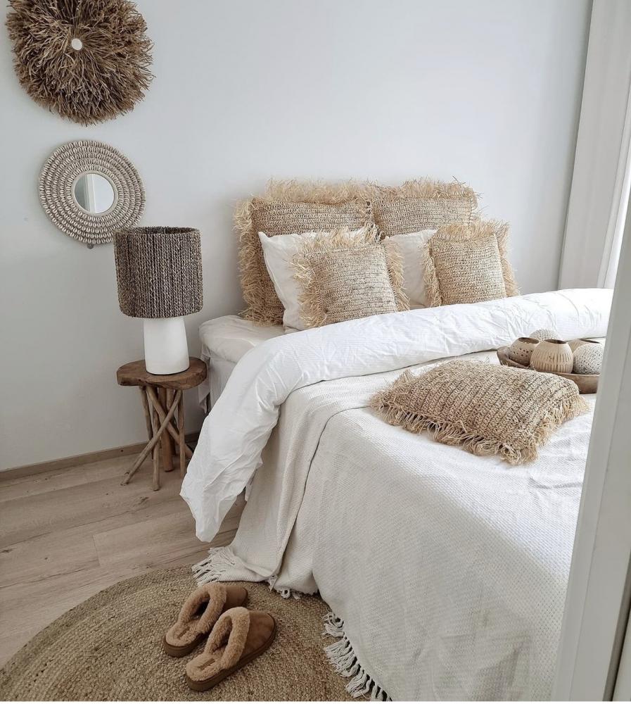 stolová lampa,boho lampa,prírodné tienidlo, boho štýl lampa, prírodná lampa, biela lampa, stojacia lampa, tienidlo z morskej trávy, ručne vyrobená lampa