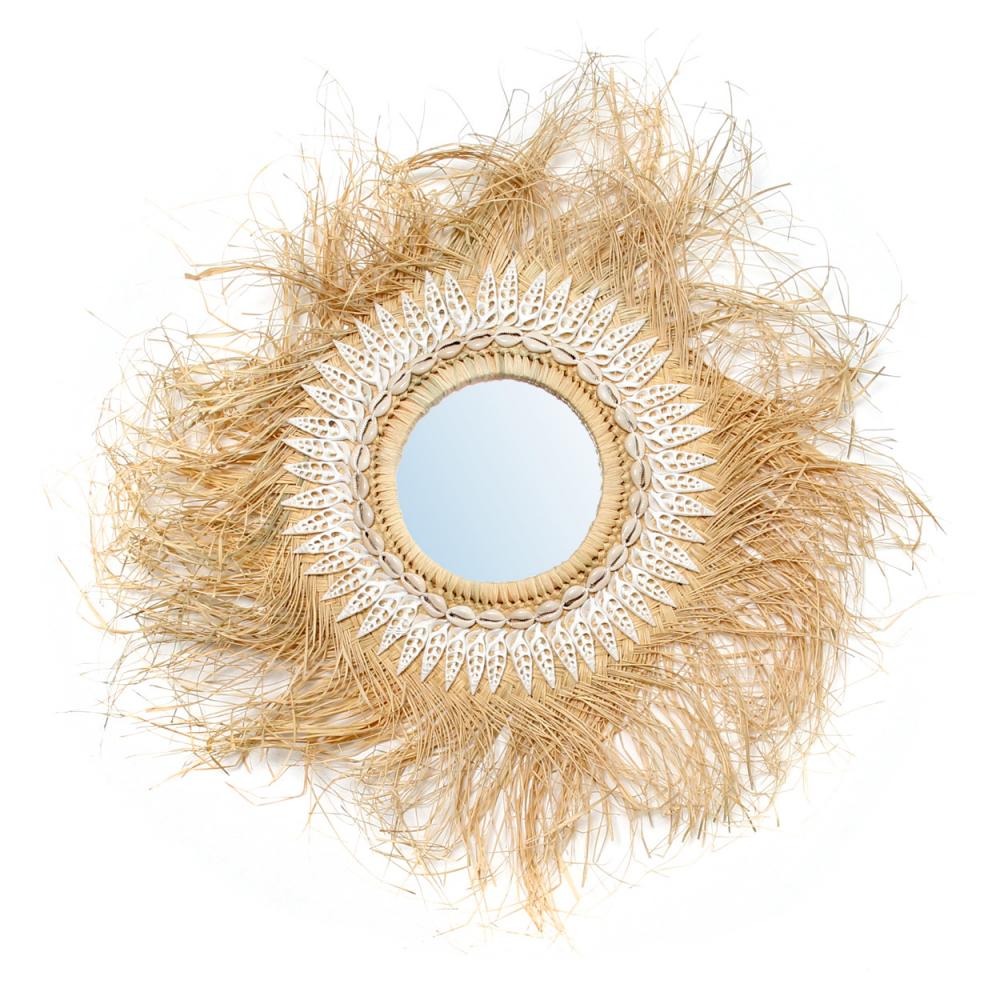 nástenné zrkadlo boho, zrkadlo na stenu, okrúhle zrkadlo na stenu, zrkadlo z trávy, boho zrkadlo, bohémske zrkadlo, boho doplnok do domu,zrkadlo so strapcami